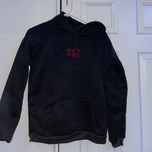 Black with red embroidery hoodie!